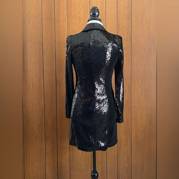 Aidan by Aidan Mattox Sequin Tuxedo Minidress size 0 - Picture 7 of 13
